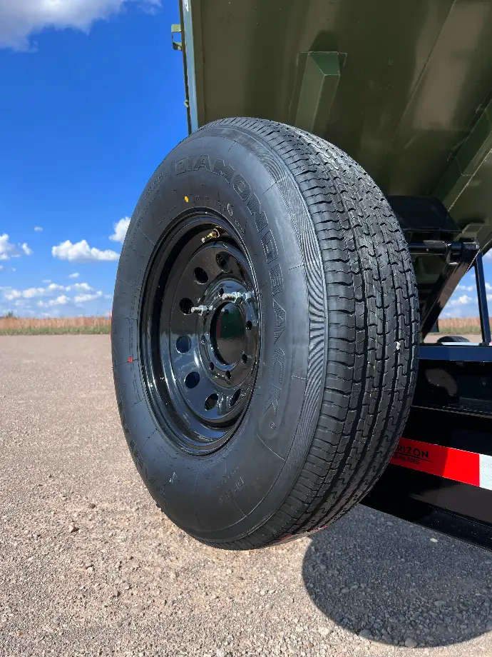 Spare Tire and Mount on the LZ7 Dump Trailer