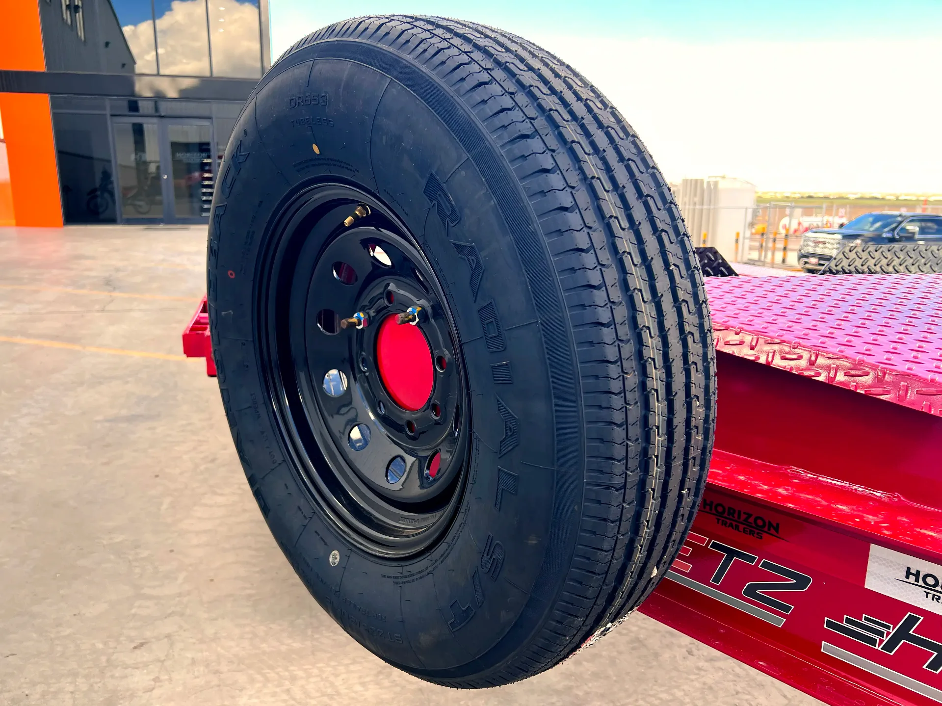 Spare Tire and Mount on Equipment Trailer